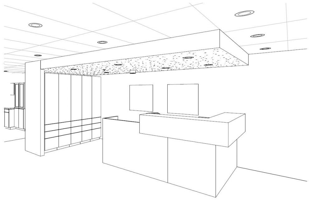 3D Rendering Front Desk: Balance Atlanta Medical Clinic Design